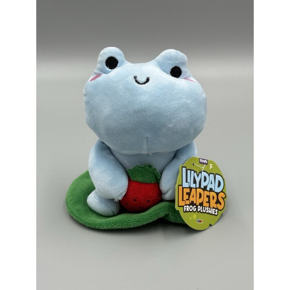 Ploofs LilyPad Leapers Frog Plushies Robert Plush 7” Stuffed Animal Light Blue